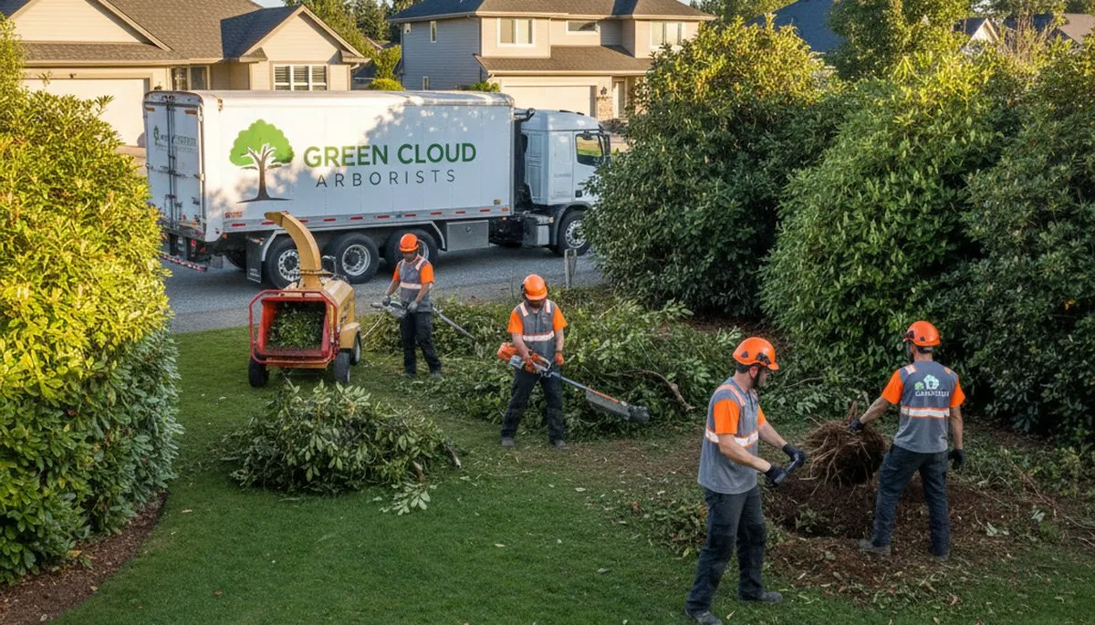 Professional shrub removal service in Louisville KY clearing overgrown bushes and yard vegetation