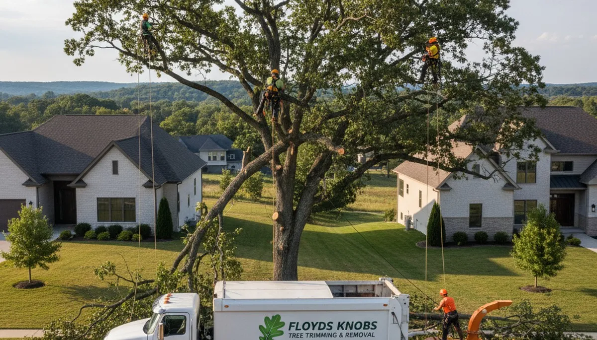 Professional tree removal service in Louisville KY safely cutting and clearing large trees